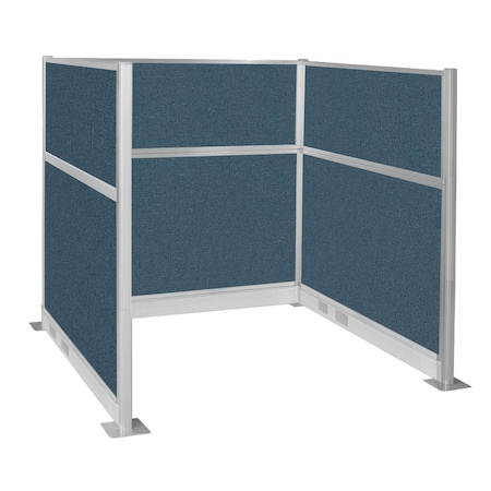 Versare Pre-Configured Hush Panel Electric Cubicle (U Shape) 6' x 6' Caribbean Fabric 1859396